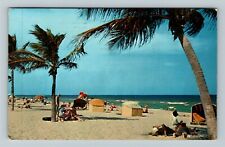 Hollywood-By-The-Sea FL-Florida, Whispering Palms Beach, c1962 Vintage Postcard picture