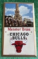 Rare 1960’s Vintage MEISTER BRAU Beer Sign & Removable Chicago Bulls Magnet picture