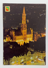 Town Hall by Night Brussels Belgium Postcard Unposted picture