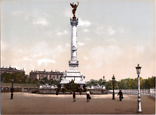 France, Bordeaux. La Colonne des Girondins.   vintage print photochromie, vint picture
