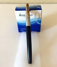 WATERMAN C/F BLACK WITH SILVER CAP FOUNTAIN PEN WITH INK CONVERTER picture