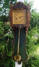 Antique 1860s Dutch Wall Clock - FREE SWINGER - HUBBELL Movement - SEE VIDEO picture