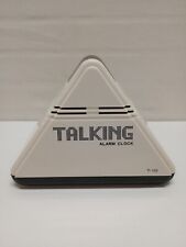 Talking Alarm Clock T-10 Triangle Pyramid White Black Vintage - Tested & works  picture