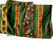 Vintage Les Olivades Provencal Cotton Paisley Floral Stripe - One Piece 60”x155” picture