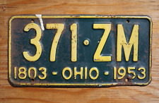 1953 OHIO License Plate # 371 - ZM picture