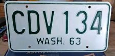 VINTAGE Washington License Plate CDV 134 WASH.63 64,65 BASE  picture