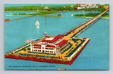 Recreation Pier St. Petersburg Florida Beach Vacation Linen Postcard picture