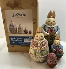 Jim Shore Set Of 4 Bunnies & Egg - Nesting - 4012460 with Retail Box - Rare picture
