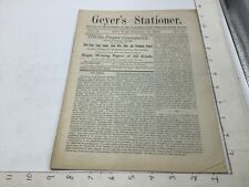 orig GEYER'S STATIONER feb 21, 1878 #21; 20pgs - PENS & improved copying press picture