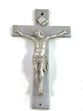 vtg HEAVY Jesus Christ Catholic Christian Cross Crucifix NICE picture