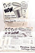 Vintage 1940 50s Meadow Gold Dairy Advertising Poster Sign Gay Plastic Container picture