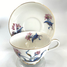 Jyoto China Pink Floral Tea Cup  & Saucer Gold Gild picture