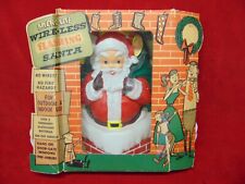 Vintage  mico-lite wire-less flashing Santa Wall Plaque Original Box picture