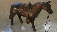 Vintage 1950’s Cast Metal Horse w/ Saddle Figurine/ Old Carnival Prize Copperton picture