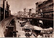 CONTINENTAL SIZE POSTCARD REPRODUCTION THE BOWERY NORTH FROM CANAL STR NYC 1888 picture