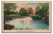 Greetings from MANNING SC South Carolina Vintage 1948 Postcard 2 picture