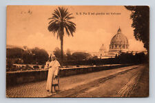 c1917 Pope Pius Pio X at Vatican City Gardens Italy Postcard picture