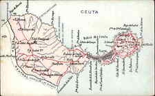 Ceuta Spain Map c1910 Vintage Postcard picture