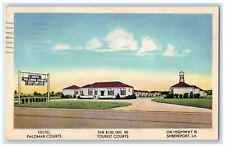 1959 Hotel Palomar Courts Exterior Roadside Shreveport Louisiana LA Postcard picture