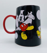 Vintage Disney Polka Dot Mickey Pluto Donald Black Red Coffee Cup Mug  picture