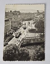 Zurich Bahnhofplatz RPPC Postcard Monorail City Street View 1951 Helvetia Stamp  picture