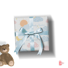 Personalized Baby Name on Dreamy Clouds and Stars Giftwrap Paper picture