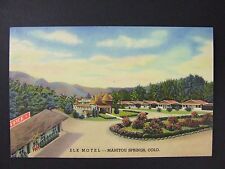 Manitou Springs Colorado CO Elk Motel Curt Teich Linen Postcard 1947 picture