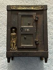 Cast Iron Metropolitan Bank Safe Antique With Guard And Door picture