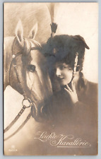 Postcard RPPC Woman with White Horse Words Indicate  a German Opera A23 picture