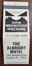 The Albright Motel Harrisburg Pike Carlisle PA Matchbook Cover Full 20 Matches picture