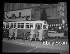 Vintage Photo Negative PTC Philadelphia Women Shoppers Boarding Bus 1958 picture