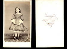 Victoire, Lyon, Vintage Albumen Print CDV Hoop Girl. picture