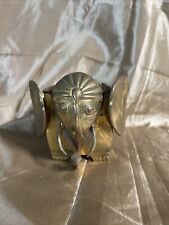 Vintage BRASS ELEPHANT Made In India Rectangular Holder picture