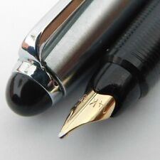 Vintage DIPLOMAT Black Silver Cartridge Gold Nib M 14C Fountain Pen Germany 19 picture