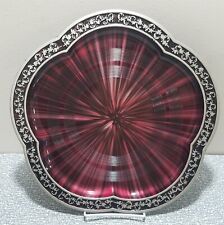 Vintage ROSSINI Psychedelic Starburst Plastic TRAY Scalloped Edge JAPAN  picture