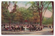 Busy Crowded Central Park Manhattan New York Fountain Pre-1930s Postcard picture