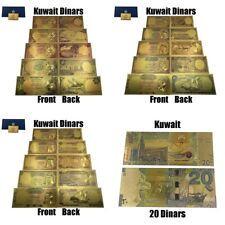 3 sets (16pcs)  Kuwait Dinars Banknote KWD Gold Foil Banknote Crafts Collection picture