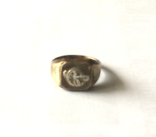 Vtg Bronze with US ARMY Ruptured Duck Sterling symbol ring size-12     347 picture