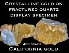 Natural Raw Crystalline Gold On Fractured Quartz Display Specimen. Very Rare- picture