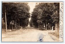 1906 Main Street Dirt Road Trolley Lancaster NY RPPC Photo Antique Postcard picture