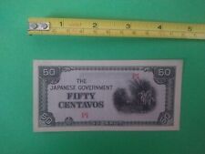 Vintage - WWII  Paper Banknote Japanese Government Fifty Centavos 1942. picture