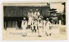 Vintage 1919 China Peking US Navy Sailors Pose Summer Palace Sharp Photo picture