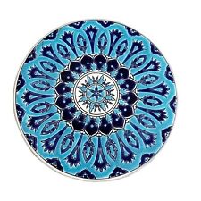 Nassos Keramik Ceramic Art Tile Coaster Hand Made Rodos Hellas Greece Round 6