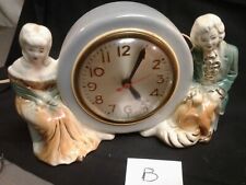 Vintage Fredricksburg Pottery Sessions Electric Mantel Clock Colonial Figurals picture