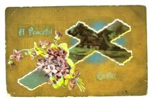 1907 Easter Cross Flower Embossed Postcard (A15) picture