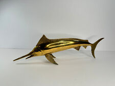 vintage brass very large marlin fish decor picture