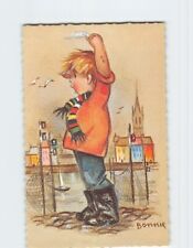 Postcard Little Folks with Boy Lake Art Print picture