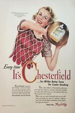 1942 Chesterfield Cigarettes Vintage For milder better taste for cooler smoking picture