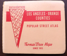 VINTAGE 1978 LOS ANGELES ORANGE COUNTIES POPULAR STREET ATLAS THOMAS BROS MAP picture
