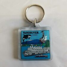 Vintage Vancouver Canada Keychain Orca Whale 5 Sails Acrylic Souvenir picture